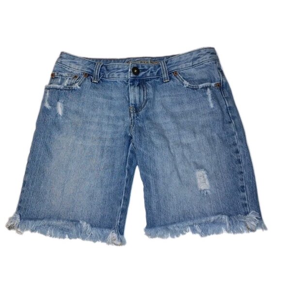 American Eagle Women's Size 0  Blue Jean Shorts 26x2 - Picture 1 of 5
